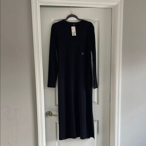 Uniqlo Black Ribbed Long Sleeve Dress